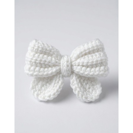 White Crochet Bow