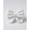 White Crochet Bow