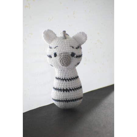 Zebra Stick Crochet Rattle Toy-Teething Relief & Easy to Grasp-For Infants