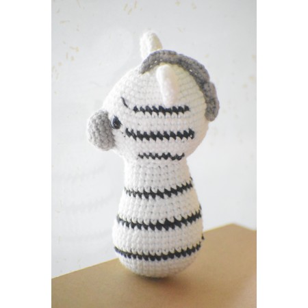 Zebra Stick Crochet Rattle Toy-Teething Relief & Easy to Grasp-For Infants