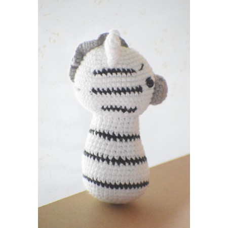 Zebra Stick Crochet Rattle Toy-Teething Relief & Easy to Grasp-For Infants