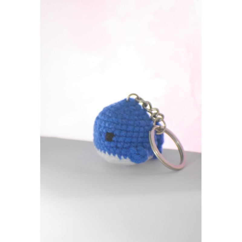Crochet Mini Whale Keychain