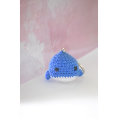 Crochet Mini Whale Keychain