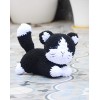 Handmade Crochet Cat Black and white Doll - Velvet Amigurumi Kitten